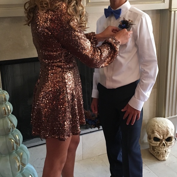 Bronze sequin romper - Picture 2 of 4